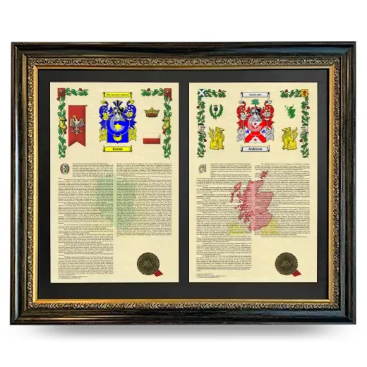 Double Armorial History Framed - Heirloom