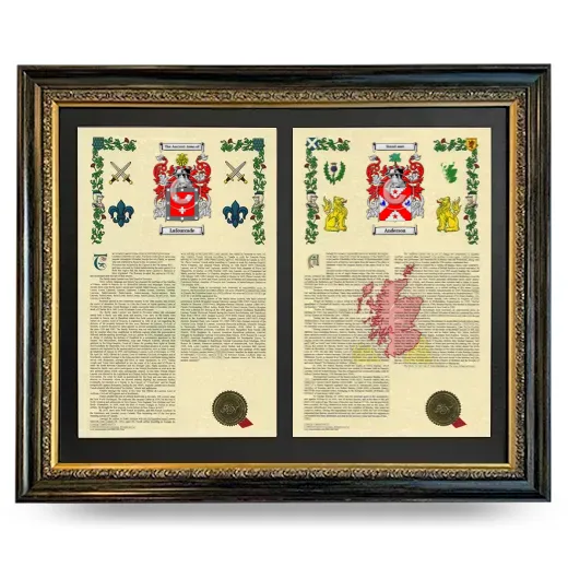 Double Armorial History Framed - Heirloom