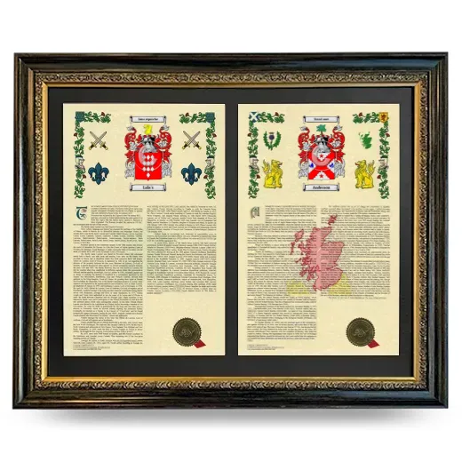 Double Armorial History Framed - Heirloom