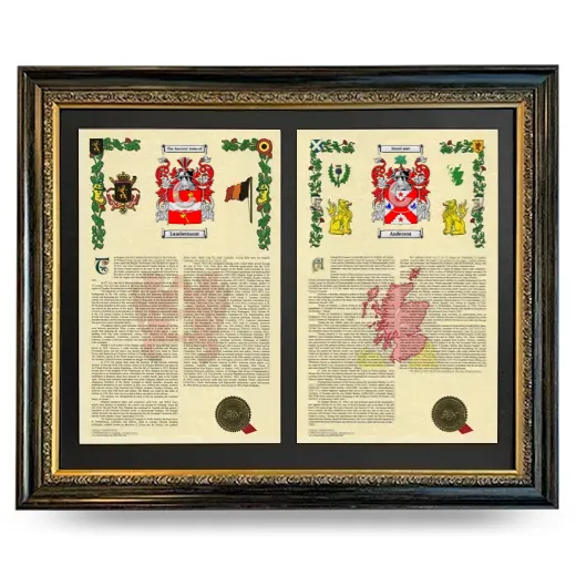 Double Armorial History Framed - Heirloom