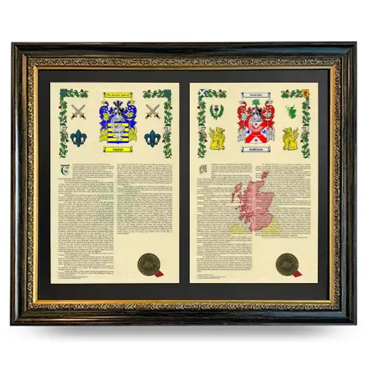 Double Armorial History Framed - Heirloom
