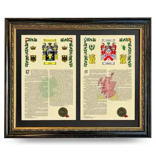 Double Armorial History Framed - Heirloom