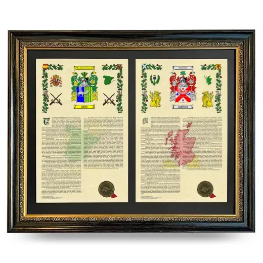 Double Armorial History Framed - Heirloom