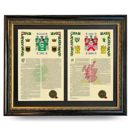 Double Armorial History Framed - Heirloom