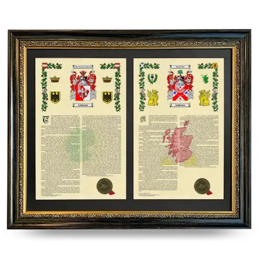 Double Armorial History Framed - Heirloom