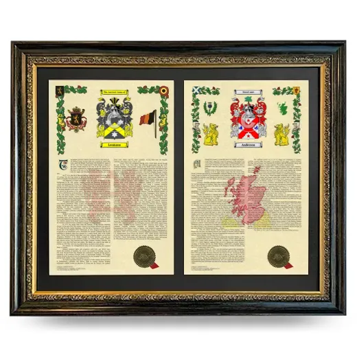 Double Armorial History Framed - Heirloom
