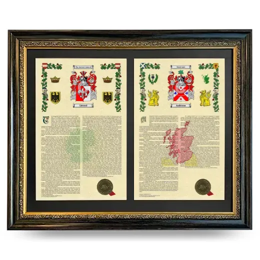 Double Armorial History Framed - Heirloom
