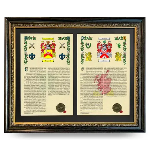 Double Armorial History Framed - Heirloom