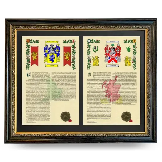 Double Armorial History Framed - Heirloom