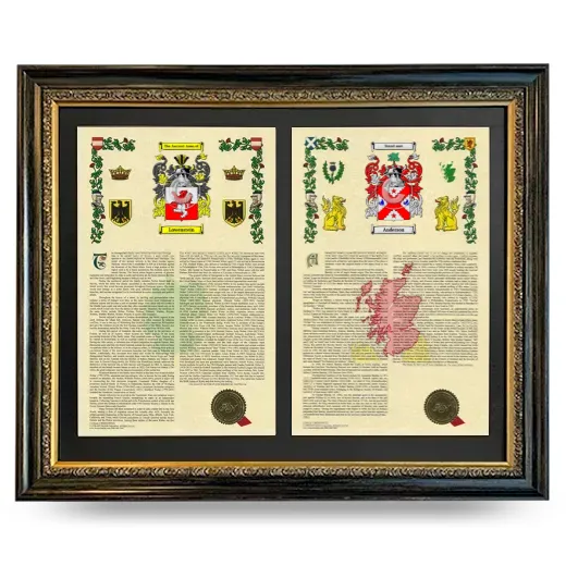 Double Armorial History Framed - Heirloom