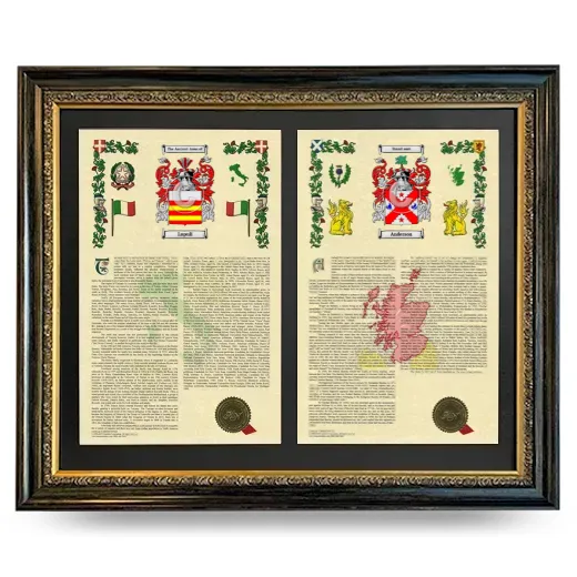 Double Armorial History Framed - Heirloom