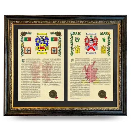 Double Armorial History Framed - Heirloom