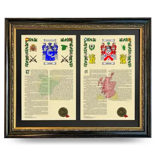 Double Armorial History Framed - Heirloom