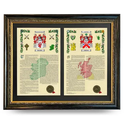 Double Armorial History Framed - Heirloom