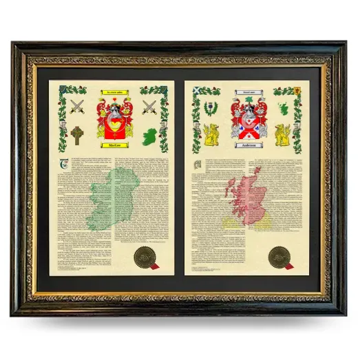 Double Armorial History Framed - Heirloom