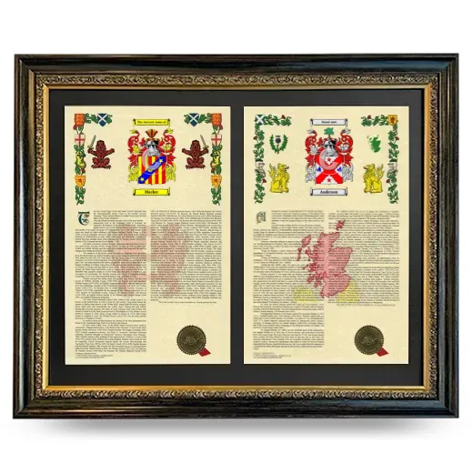 Double Armorial History Framed - Heirloom