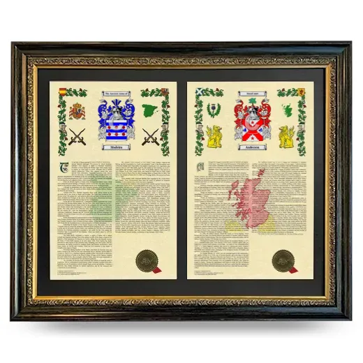Double Armorial History Framed - Heirloom