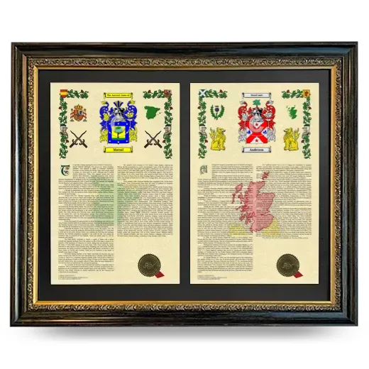 Double Armorial History Framed - Heirloom