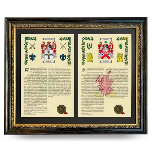 Double Armorial History Framed - Heirloom