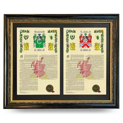 Double Armorial History Framed - Heirloom