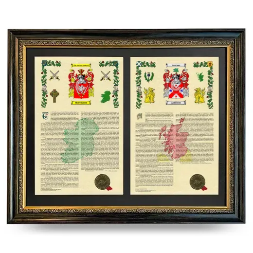Double Armorial History Framed - Heirloom