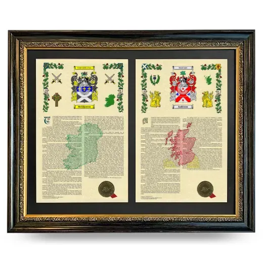 Double Armorial History Framed - Heirloom