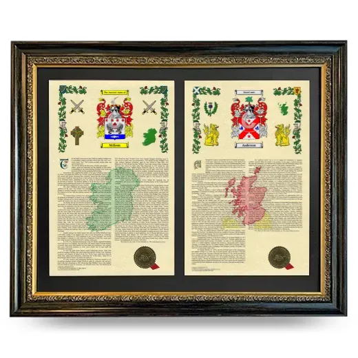 Double Armorial History Framed - Heirloom