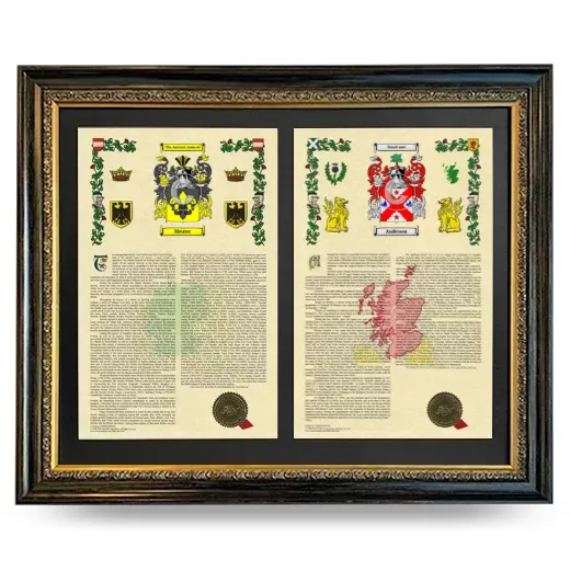 Double Armorial History Framed - Heirloom