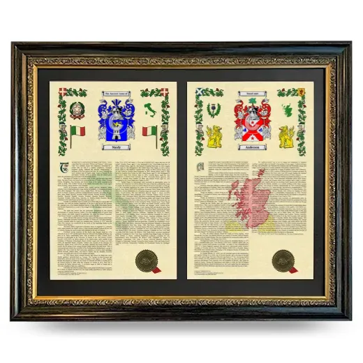 Double Armorial History Framed - Heirloom