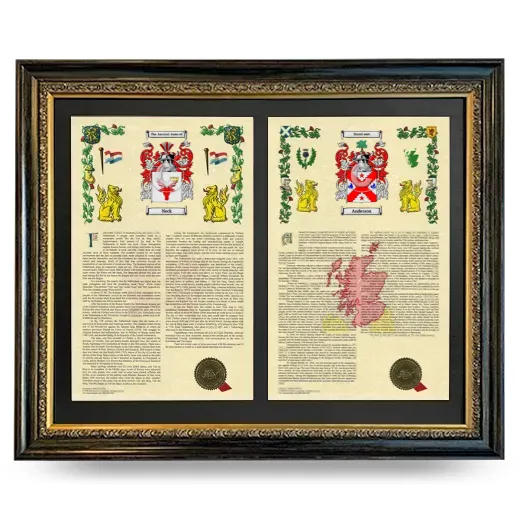 Double Armorial History Framed - Heirloom