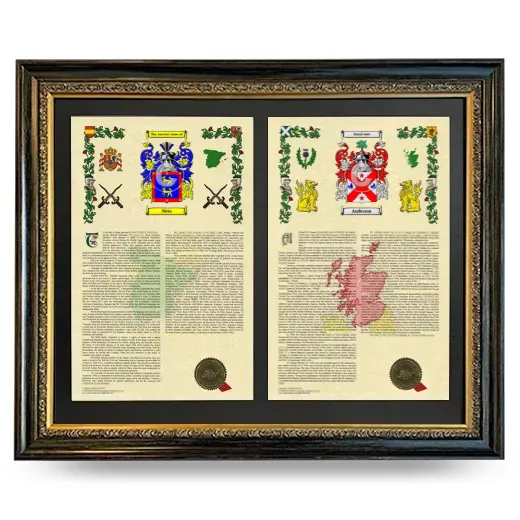 Double Armorial History Framed - Heirloom