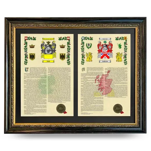 Double Armorial History Framed - Heirloom