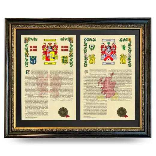 Double Armorial History Framed - Heirloom