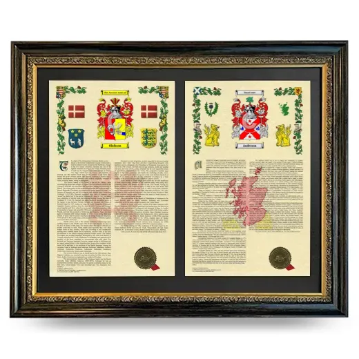 Double Armorial History Framed - Heirloom