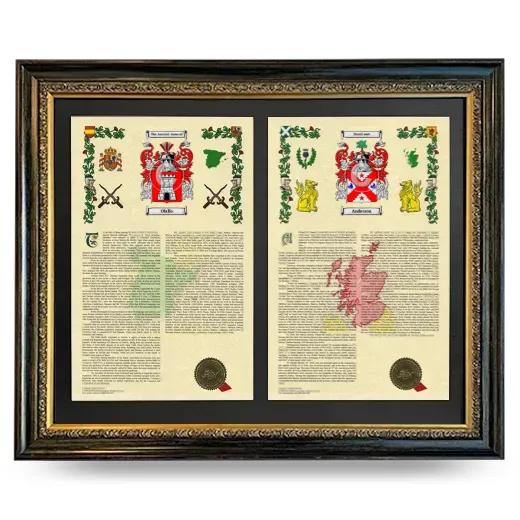 Double Armorial History Framed - Heirloom
