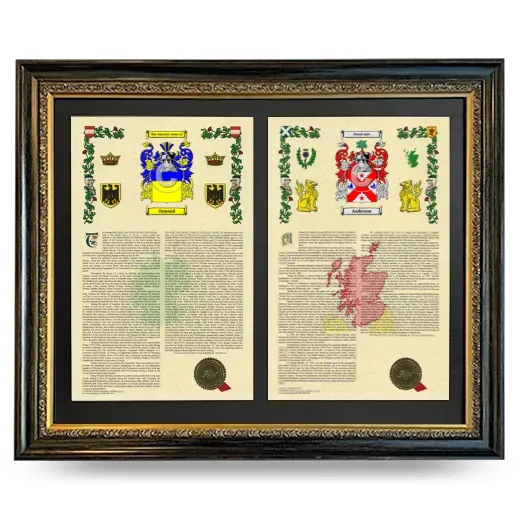 Double Armorial History Framed - Heirloom