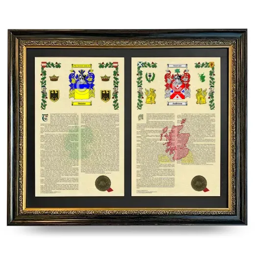 Double Armorial History Framed - Heirloom
