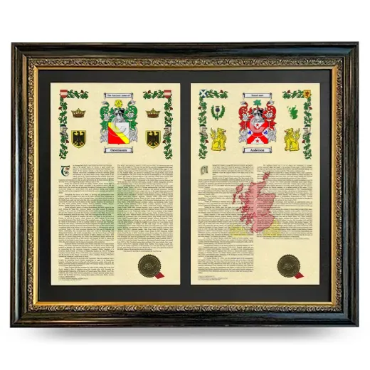 Double Armorial History Framed - Heirloom