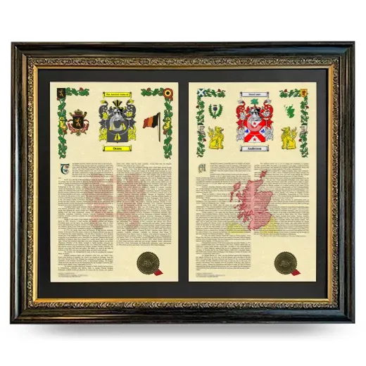 Double Armorial History Framed - Heirloom