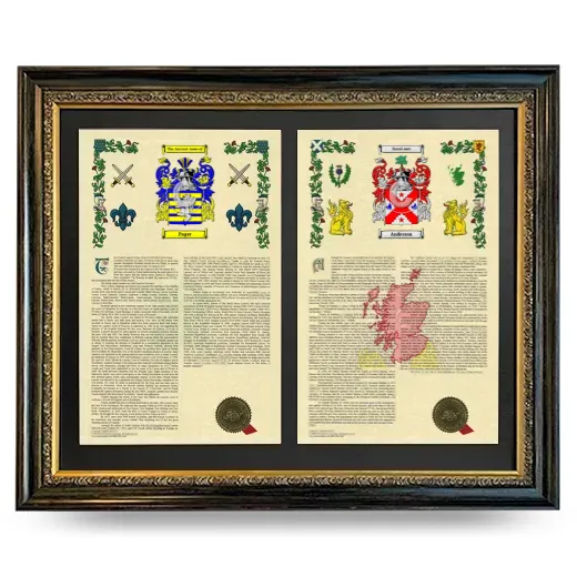 Double Armorial History Framed - Heirloom