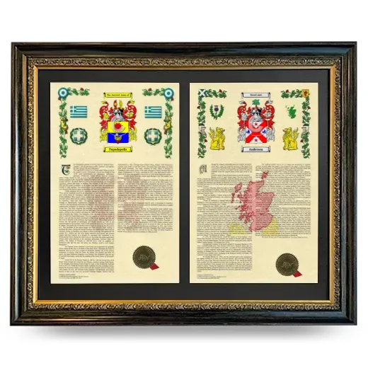 Double Armorial History Framed - Heirloom