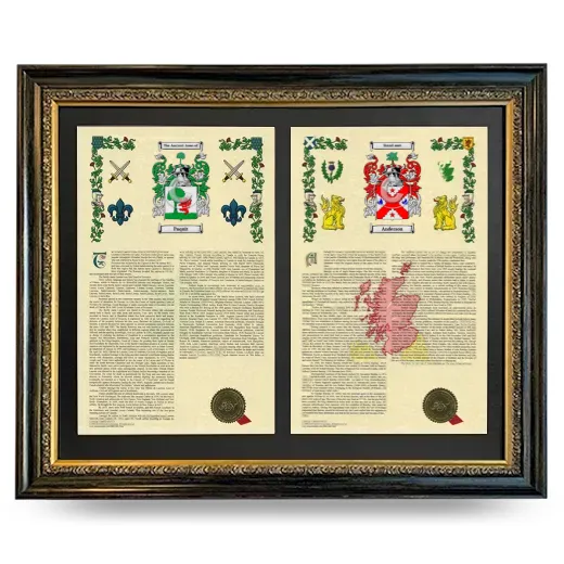 Double Armorial History Framed - Heirloom