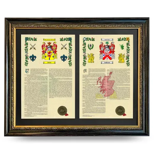 Double Armorial History Framed - Heirloom
