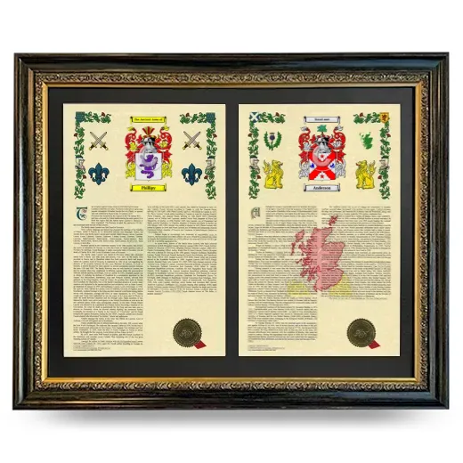 Double Armorial History Framed - Heirloom