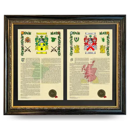 Double Armorial History Framed - Heirloom