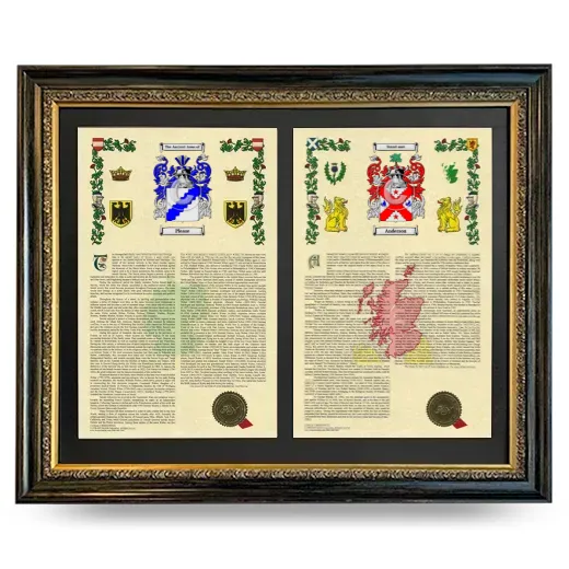 Double Armorial History Framed - Heirloom