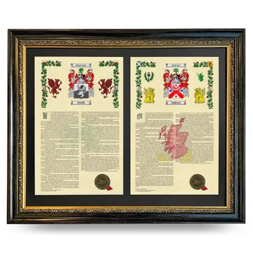 Double Armorial History Framed - Heirloom