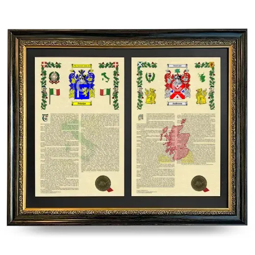 Double Armorial History Framed - Heirloom