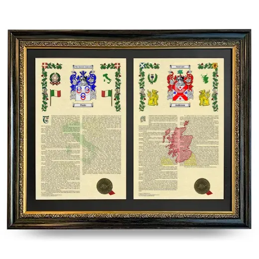 Double Armorial History Framed - Heirloom