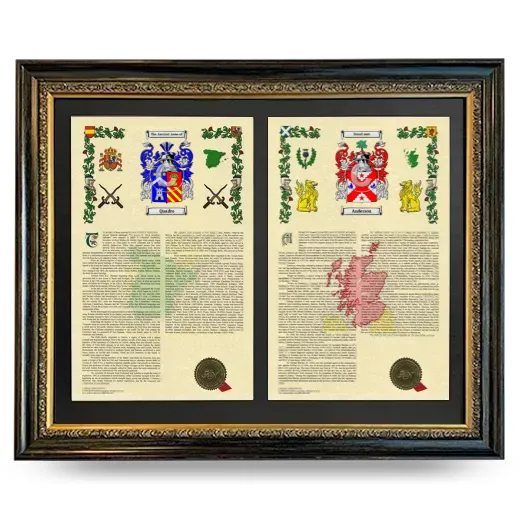 Double Armorial History Framed - Heirloom